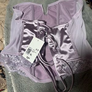 Lavender purple corset lace tie top from Forever 21